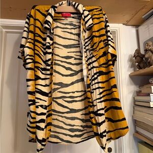 Supreme Black and Orange Tiger Print Women's Blazer